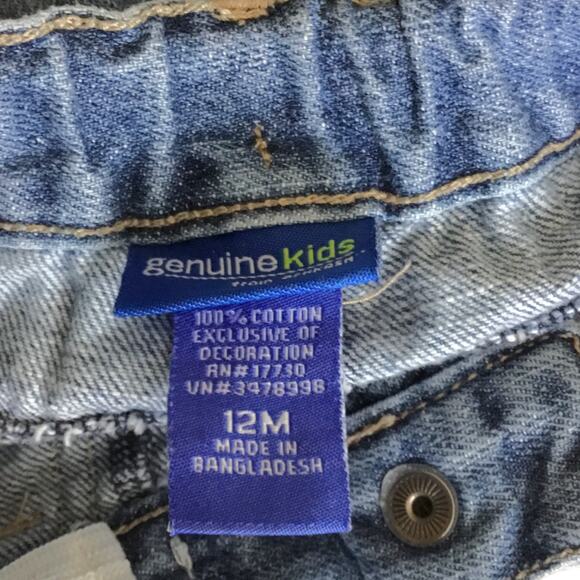 Carter's Short Sleeve Striped Top Genuine Kids from Oshkosh Jeans Girls 12M - Picture 10 of 11